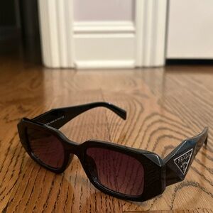 Prada Black Sunglasses with Plum Lenses